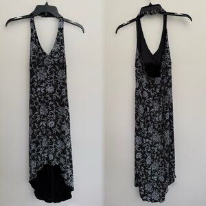 Vtg Y2K Hourglass Floral Beaded Halter Midi Dress Size M Whimsigoth Fairy Grunge